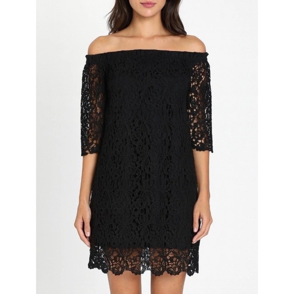 Audrey 3+1 Little Black Lace Dress Mini Short Gothic Romance Noir Chic Small